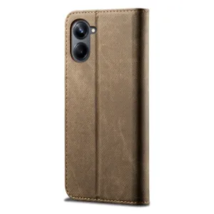 DENIM Peňaženkový kryt pre Samsung Galaxy A06 šedohnedý