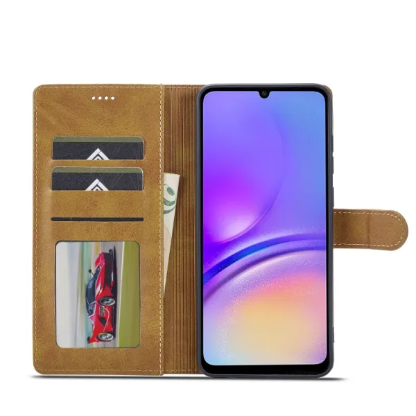 IMEEKE Peňaženkový obal pre Samsung Galaxy A06 svetlohnedý