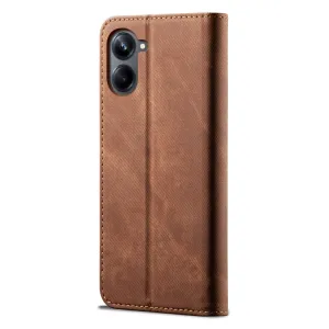 DENIM Peňaženkový kryt pre Samsung Galaxy A06 hnedý