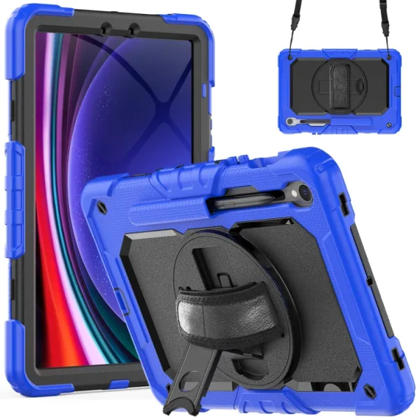 SOLID 360 Odolný obal pre Samsung Galaxy Tab S9 / Tab S9 FE / Tab S10 FE / Tab S10 Lite modrý