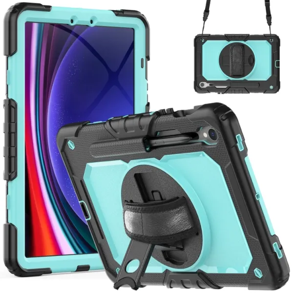 SOLID 360 Odolný obal pre Samsung Galaxy Tab S9 / Tab S9 FE / Tab S10 FE / Tab S10 Lite svetlomodrý