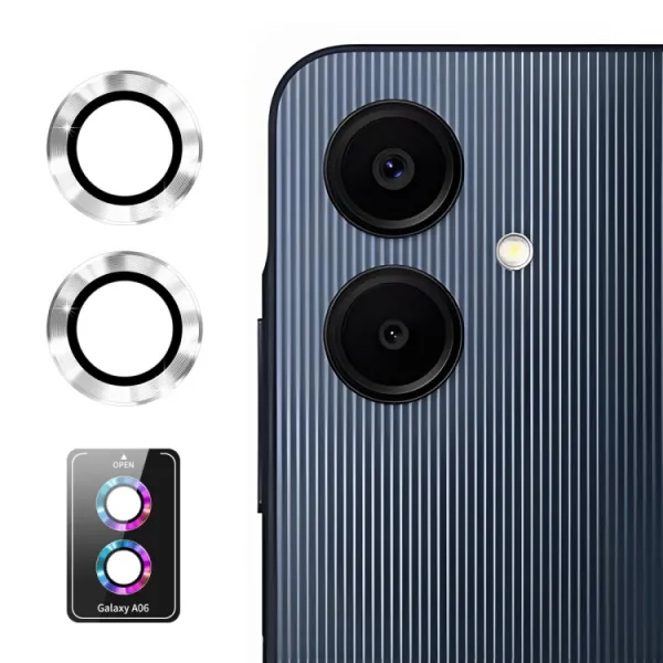 ENKAY ALU Sklo pre fotoaparát Samsung Galaxy A06 SILVER