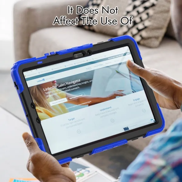 SOLID 360 Odolný obal pre Samsung Galaxy Tab S9 / Tab S9 FE / Tab S10 FE / Tab S10 Lite modrý