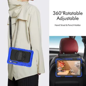 SOLID 360 Odolný obal pre Samsung Galaxy Tab S9 / Tab S9 FE / Tab S10 FE / Tab S10 Lite modrý