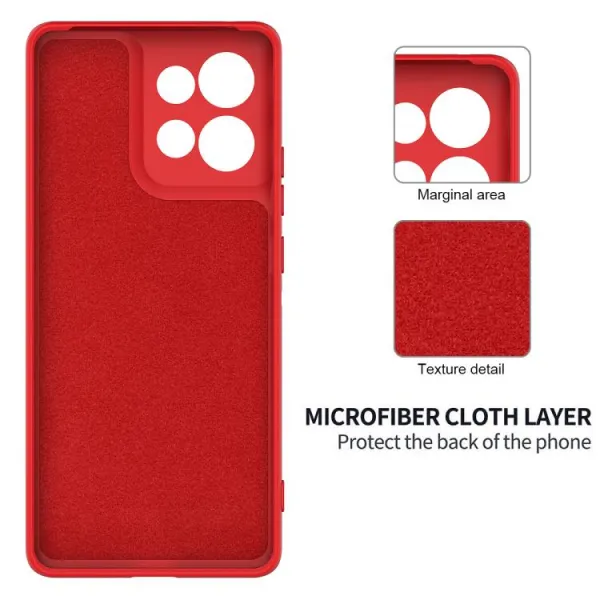 RUBBER Ochranný obal pre Motorola Moto G56 5G červený