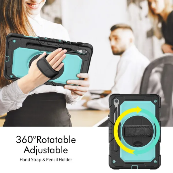 SOLID 360 Odolný obal pre Samsung Galaxy Tab S9 / Tab S9 FE / Tab S10 FE / Tab S10 Lite svetlomodrý