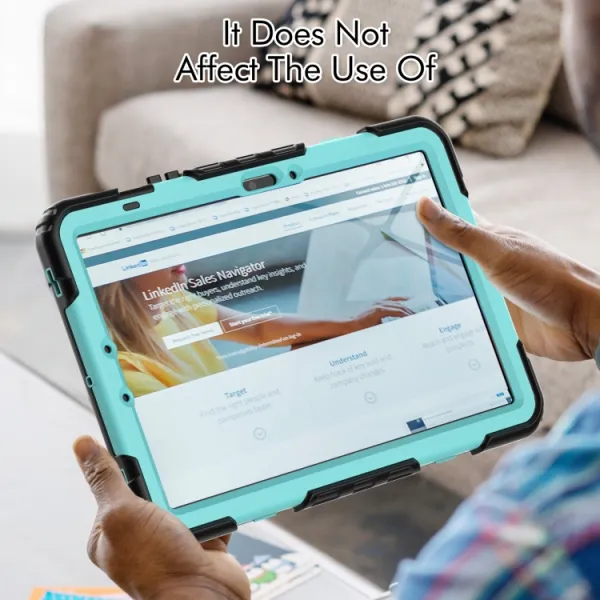 SOLID 360 Odolný obal pre Samsung Galaxy Tab S9 / Tab S9 FE / Tab S10 FE / Tab S10 Lite svetlomodrý
