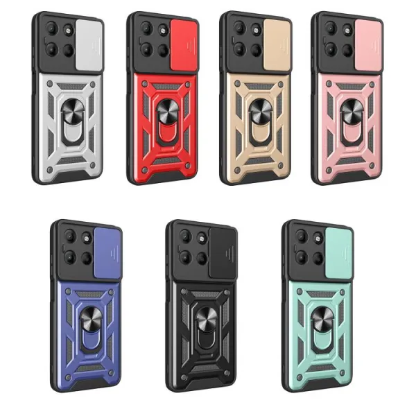 RING CAMERA Kryt s držiakom pre Motorola Moto G15 / G15 Power / G17 / G17 Power strieborný