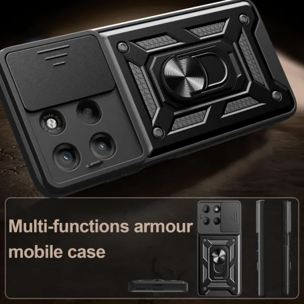 RING CAMERA Kryt s držiakom pre Motorola Moto G15 / G15 Power / G17 / G17 Power strieborný