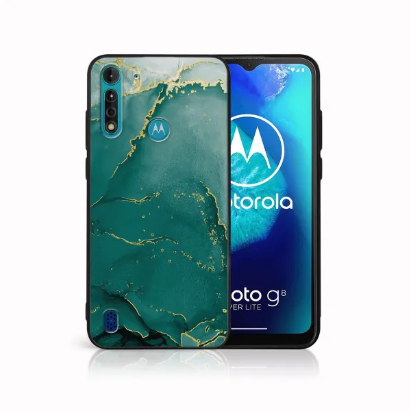 MY ART Ochranný kryt pre Motorola Moto G8 Power Lite GREEN MARBLE (145)
