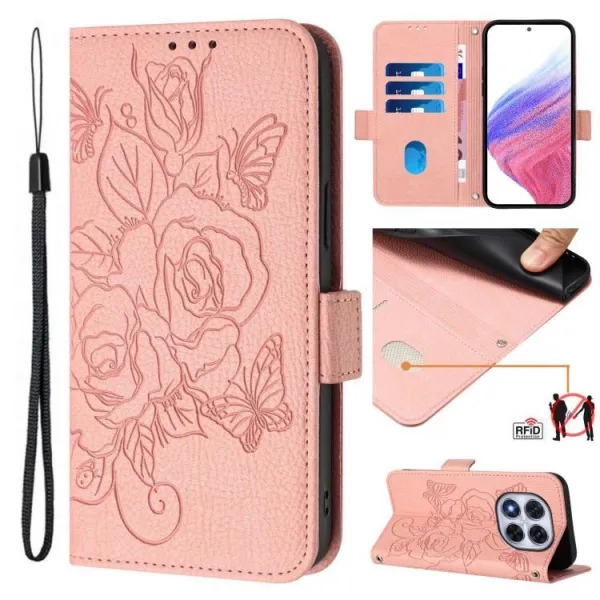 ART MEADOW Peňaženkový obal pre Xiaomi Redmi Note 14 Pro ružový