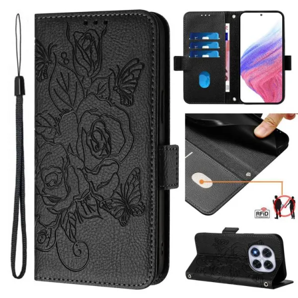 ART MEADOW Peňaženkový obal pre Xiaomi Redmi Note 14 Pro čierny