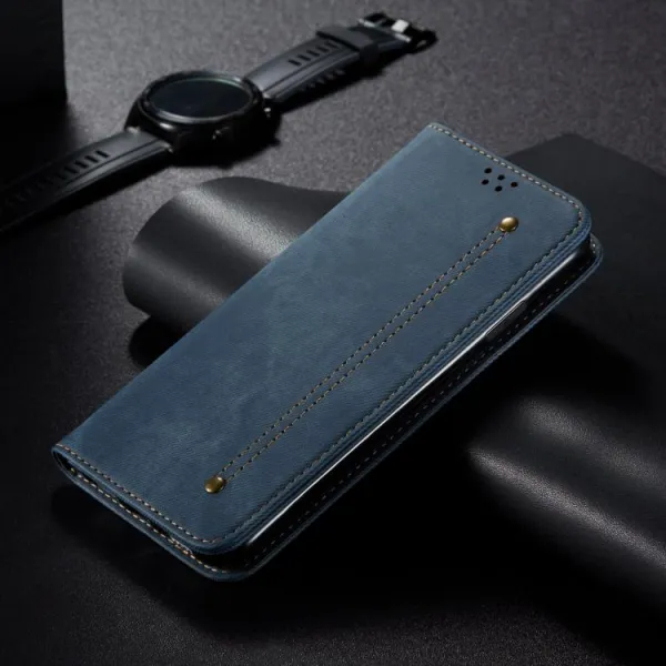DENIM Peňaženkový kryt pre Xiaomi Redmi Note 14 Pro+ 5G modrý