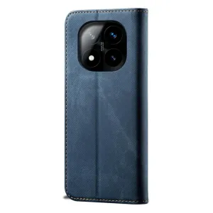 DENIM Peňaženkový kryt pre Xiaomi Redmi Note 14 Pro+ 5G modrý
