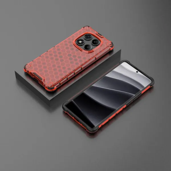 HONEYCOMB Ochranný kryt Xiaomi Redmi Note 14 Pro červený