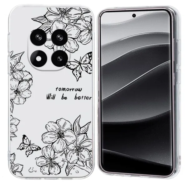 ART TPU Ochranný kryt pre Xiaomi Redmi Note 14 Pro+ 5G BUTTERFLY FLOWER