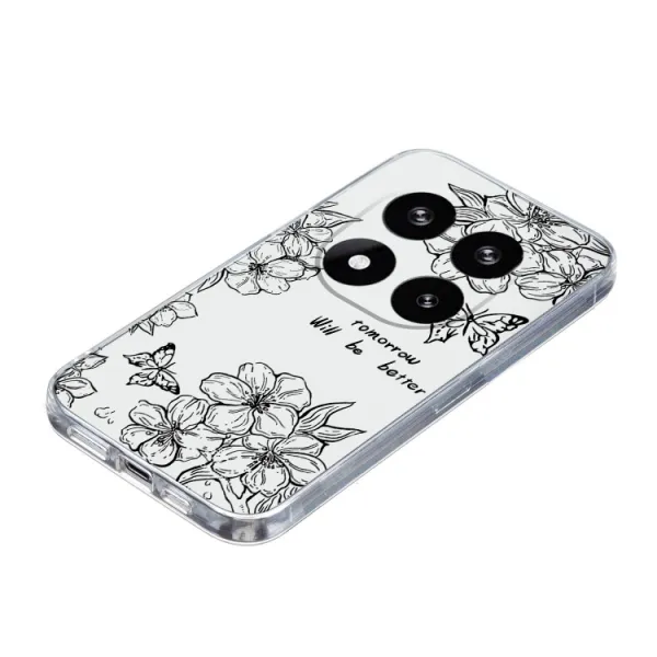 ART TPU Ochranný kryt pre Xiaomi Redmi Note 14 Pro+ 5G BUTTERFLY FLOWER