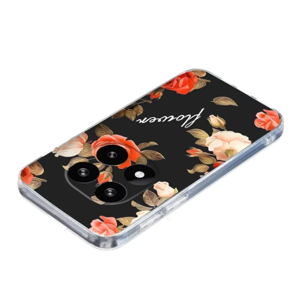 ART TPU Ochranný kryt pre Xiaomi Redmi Note 14 Pro+ 5G FLOWERS ON BLACK