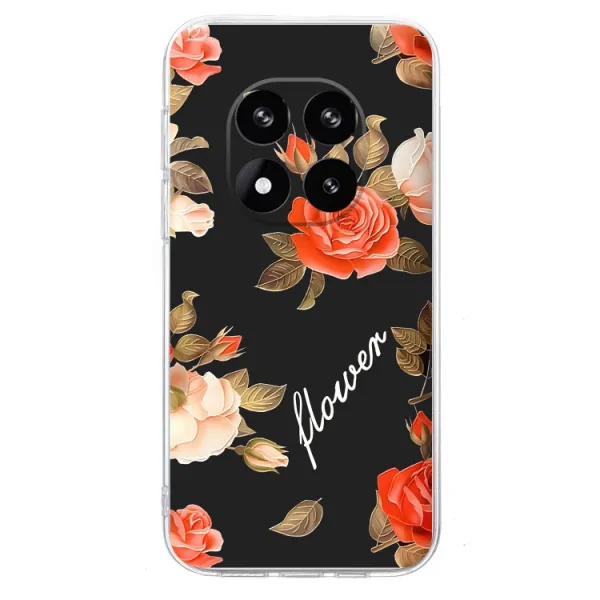 ART TPU Ochranný kryt pre Xiaomi Redmi Note 14 Pro+ 5G FLOWERS ON BLACK