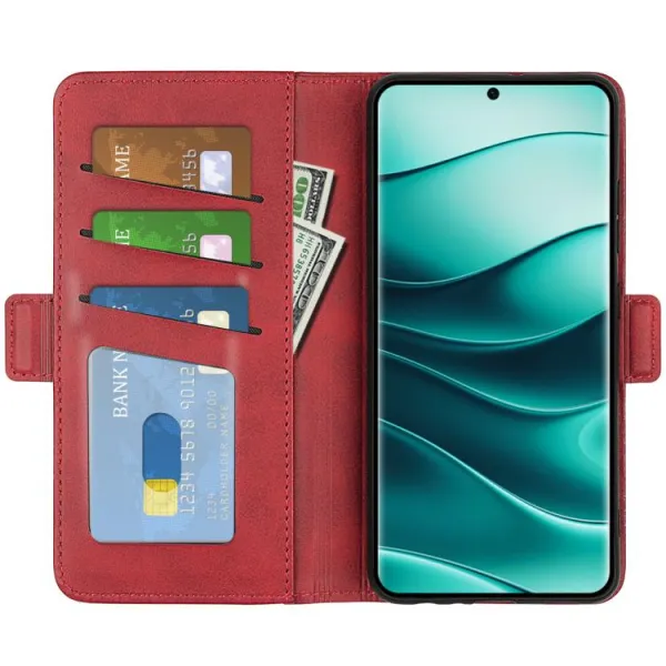 SIDE Peňaženkové puzdro pre Xiaomi Redmi Note 14 Pro+ 5G červené