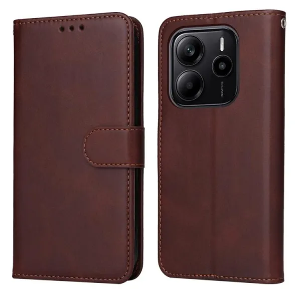 SMOOTH Peňaženkové puzdro pre Xiaomi Redmi Note 14 hnedé