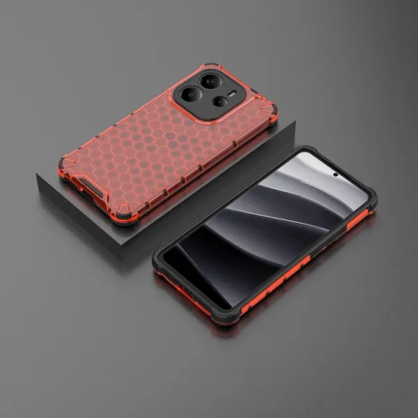HONEYCOMB Ochranný kryt Xiaomi Redmi Note 14 červený