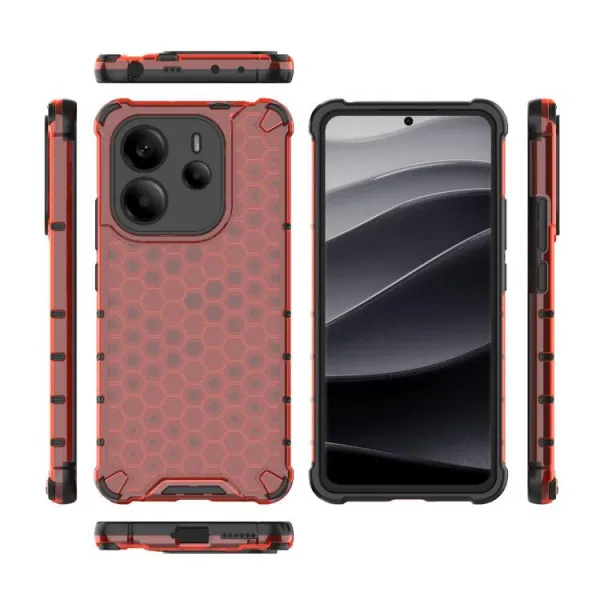 HONEYCOMB Ochranný kryt Xiaomi Redmi Note 14 červený