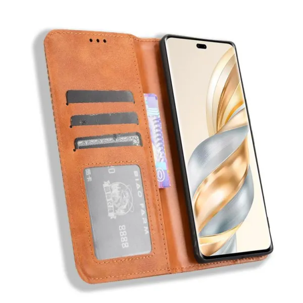 BUSINESS Peňaženkový kryt pre Honor Magic7 Lite 5G hnedý