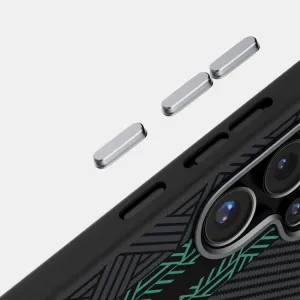ABEEL RELIEF Ochranný kryt pre Samsung Galaxy S25 Ultra 5G BLACK GREEN