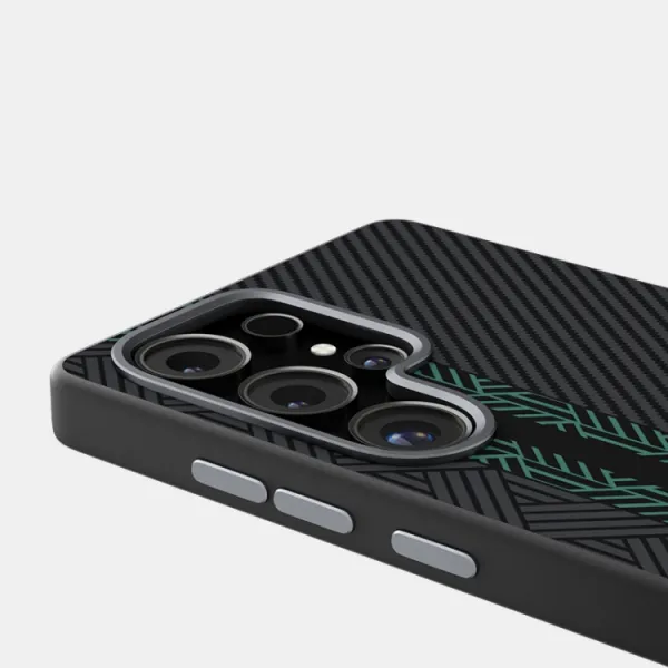 ABEEL RELIEF Ochranný kryt pre Samsung Galaxy S25 Ultra 5G BLACK GREEN