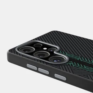 ABEEL RELIEF Ochranný kryt pre Samsung Galaxy S25 Ultra 5G BLACK GREEN