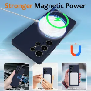 RUBBER MAGSAFE Silikónový kryt pre Samsung Galaxy S25 Ultra 5G NAVVY BLUE