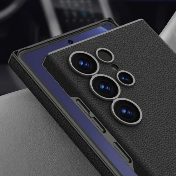GKK LEATHER CASE Ochranný kryt pre Samsung Galaxy S25 Ultra 5G TITANIUM GREY