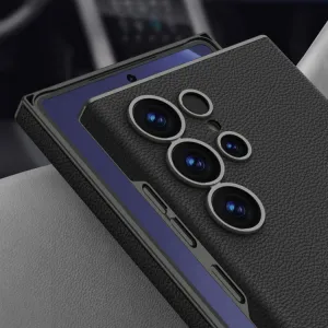 GKK LEATHER CASE Ochranný kryt pre Samsung Galaxy S25 Ultra 5G TITANIUM GREY