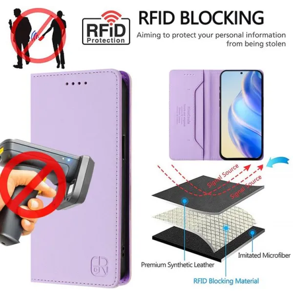 RINA Zaklápacie puzdro pre Xiaomi Redmi Note 14 Pro fialové