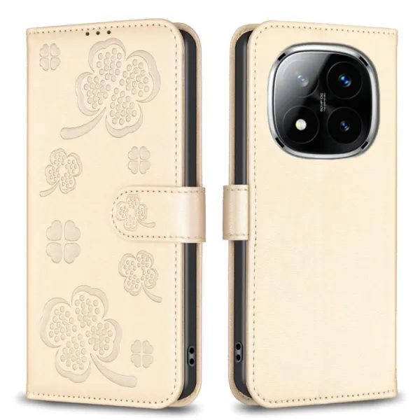 ART CLOVER Peňaženkový obal pre Xiaomi Redmi Note 14 Pro zlatý