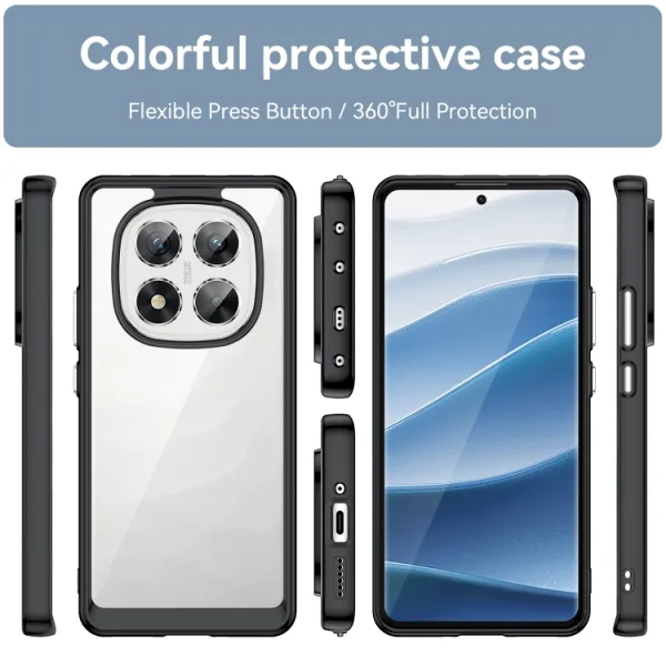 CRYSTAL Ochranný kryt pre Xiaomi Redmi Note 14 Pro 5G čierny