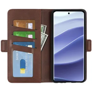 SIDE Peňaženkové puzdro pre Xiaomi Redmi Note 14 Pro 5G tmavohnedé