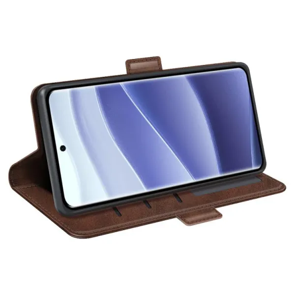 SIDE Peňaženkové puzdro pre Xiaomi Redmi Note 14 Pro 5G tmavohnedé