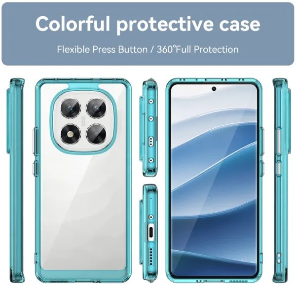 CRYSTAL Ochranný kryt pre Xiaomi Redmi Note 14 Pro 5G tyrkysový