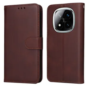 SMOOTH Peňaženkové puzdro pre Xiaomi Redmi Note 14 Pro 5G / Redmi Note 14 Pro+ 5G hnedé