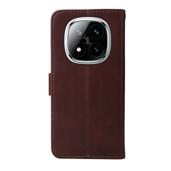 SMOOTH Peňaženkové puzdro pre Xiaomi Redmi Note 14 Pro 5G / Redmi Note 14 Pro+ 5G hnedé