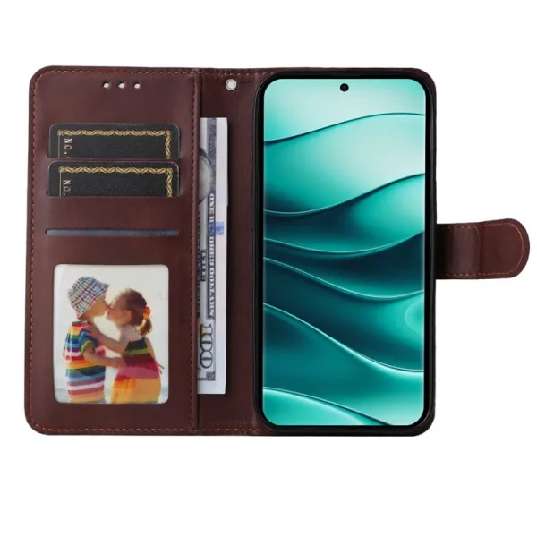 SMOOTH Peňaženkové puzdro pre Xiaomi Redmi Note 14 Pro 5G / Redmi Note 14 Pro+ 5G hnedé