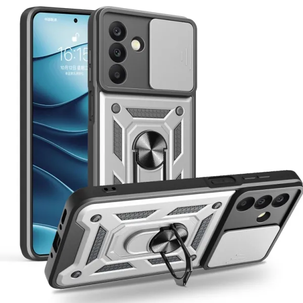 RING CAMERA Kryt s držiakom pre Samsung Galaxy A26 strieborný