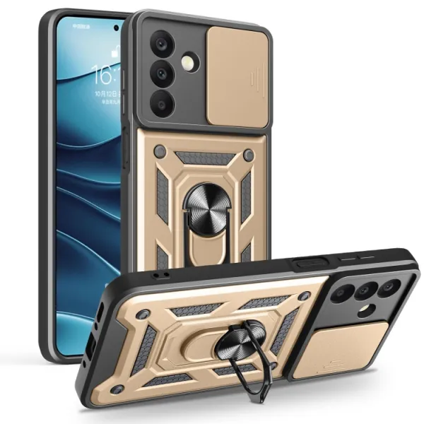 RING CAMERA Kryt s držiakom pre Samsung Galaxy A26 zlatý