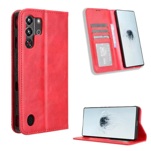 BUSINESS Peňaženkové puzdro pre Nubia RedMagic 10 Pro / RedMagic 10 Pro+ červené