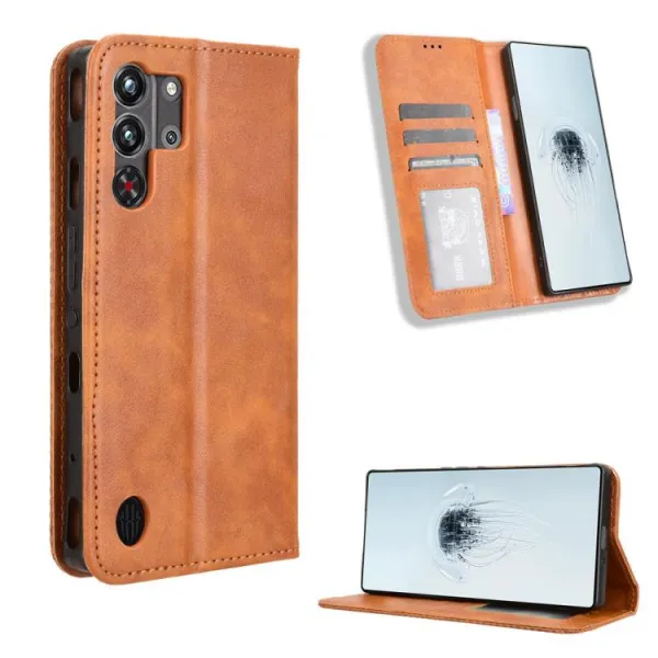 BUSINESS Peňaženkové puzdro pre Nubia RedMagic 10 Pro / RedMagic 10 Pro+ hnedé