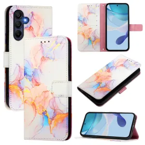 ART MARBLE Peňaženkový kryt pre Samsung Galaxy A26 WHITE ORANGE