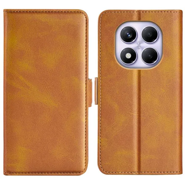 SIDE Peňaženkové puzdro pre Xiaomi Redmi Note 14 Pro svetlohnedé
