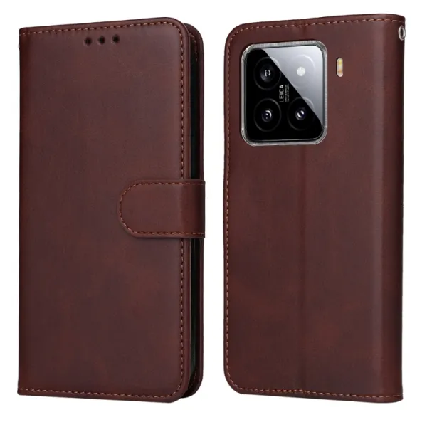 SMOOTH Peňaženkové puzdro pre Xiaomi 15 hnedé